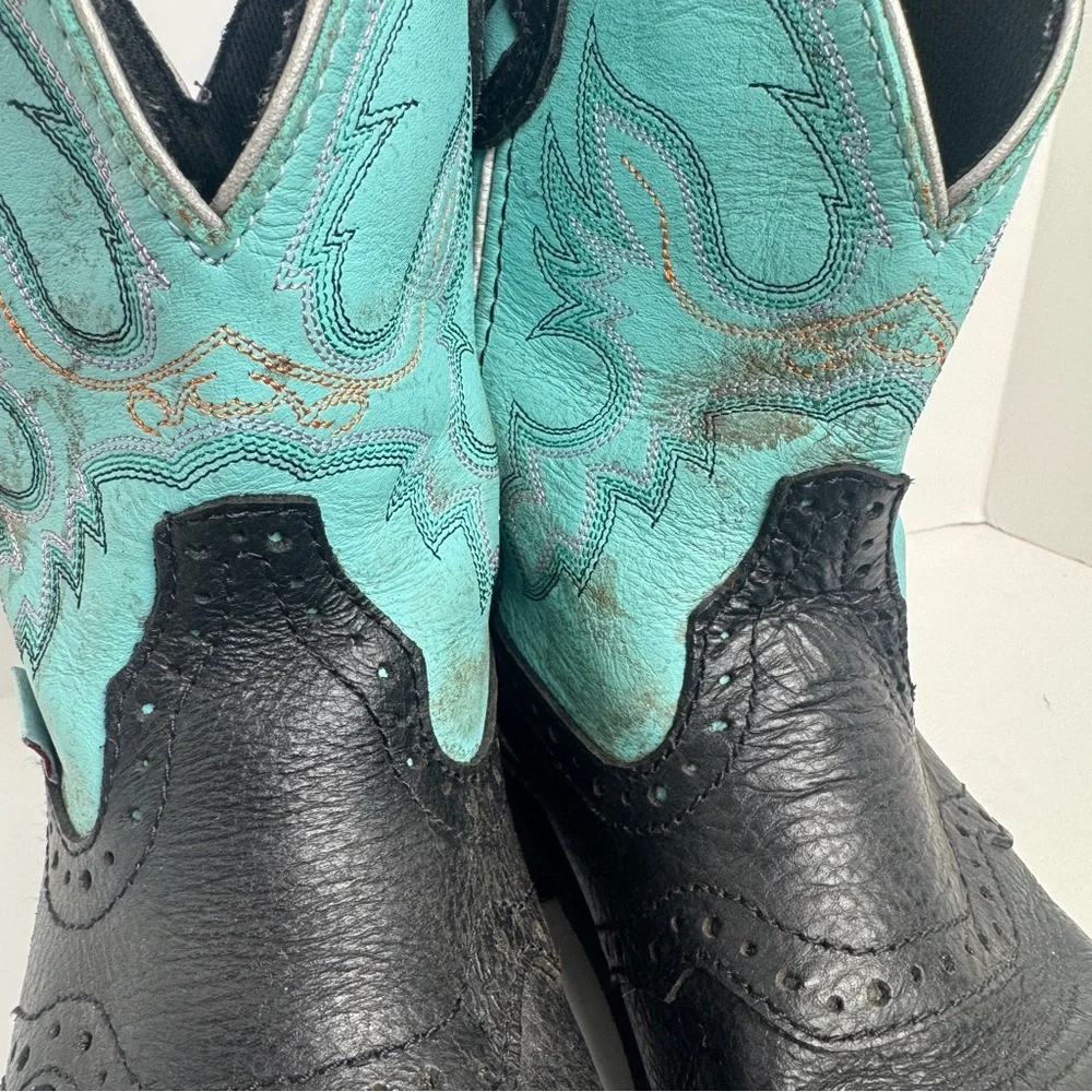 Justin Gypsy Turquoise Boots Girls Sz 6‎ 1/2 B